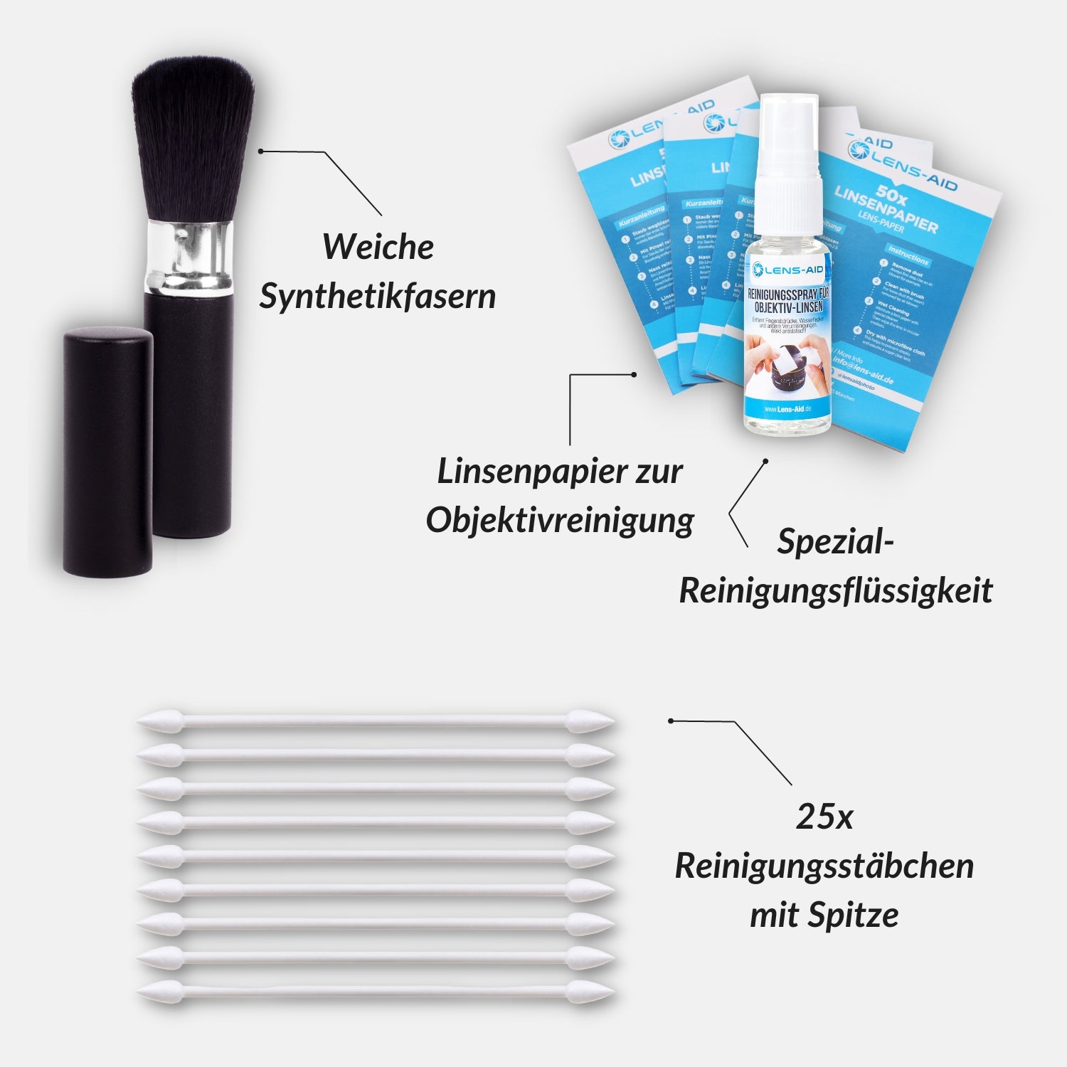 8-in-1 Reinigungsset für Kamera und Objektive