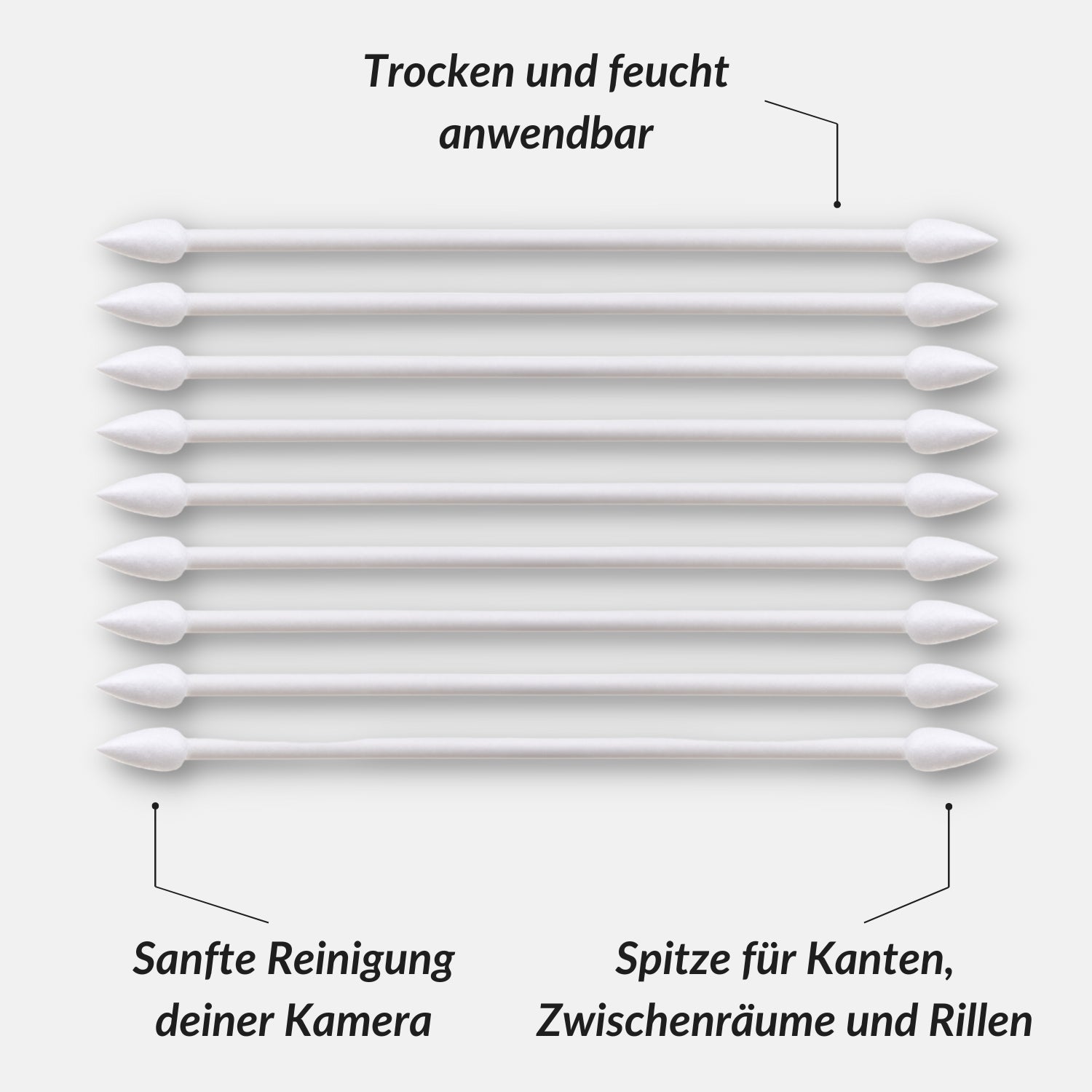 Reinigungsstäbchen mit Spitze für Kamera, Objektiv, Tastatur usw.